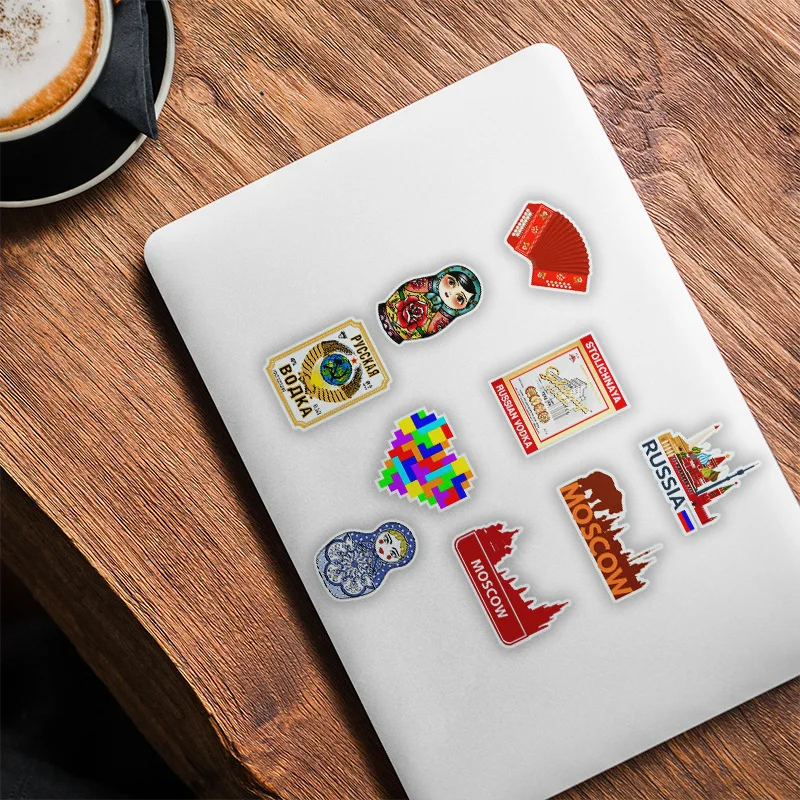 Russia cartoon stickers decorative stickers national flags stickers 10/30/50Pcs waterproof for Laptop Motorcycle Luggage etc.