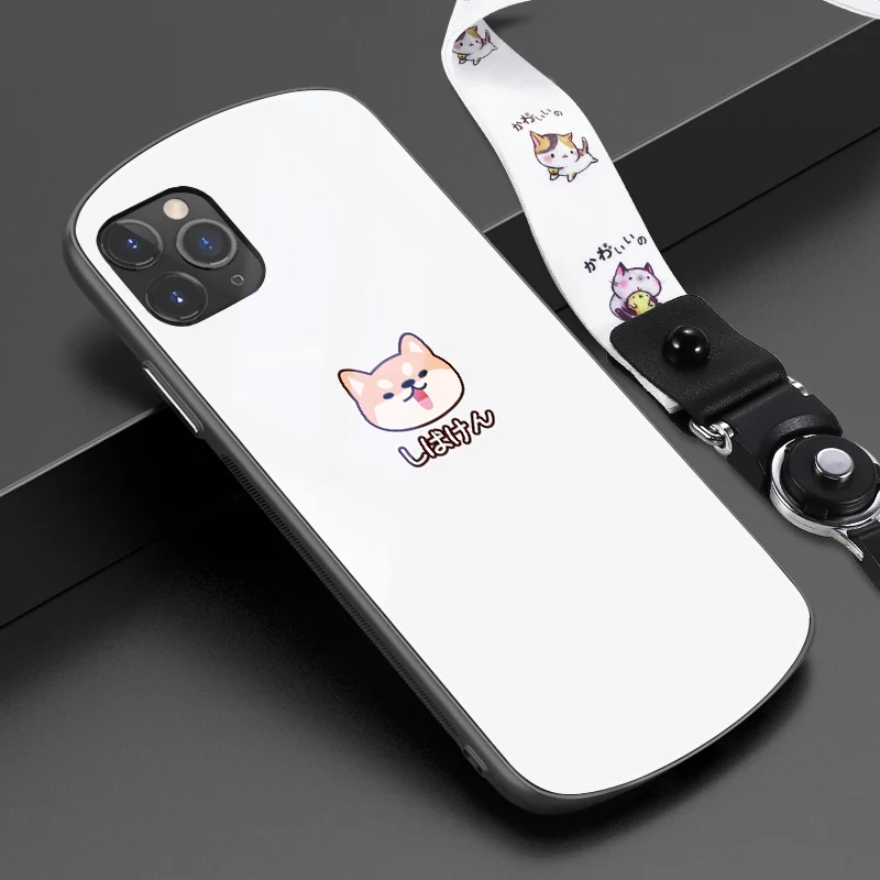 Для iphone 11 pro max 6,5 6,1 защитный чехол из закаленного стекла в форме дуги красочные игровые чехлы для iphone 11 6,1 стеклянная оболочка - Цвет: yx baisechaiquan