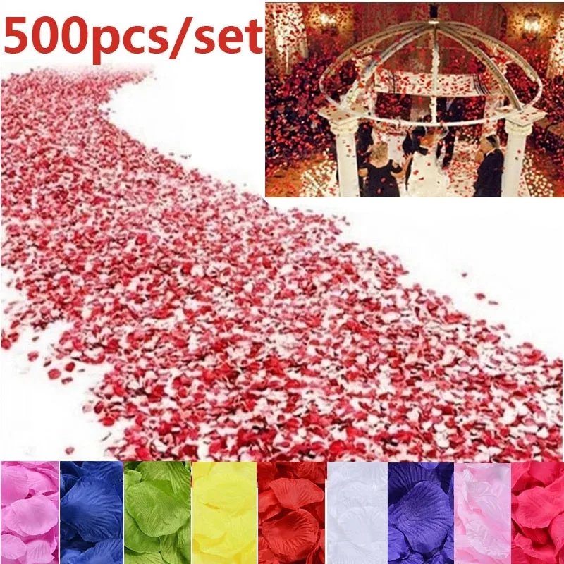 Colorful Romantic Silk Rose Artificial Petals Wedding Party Favors Roses Supplies Decoration 500/1000/3000pcs artificial rose petals