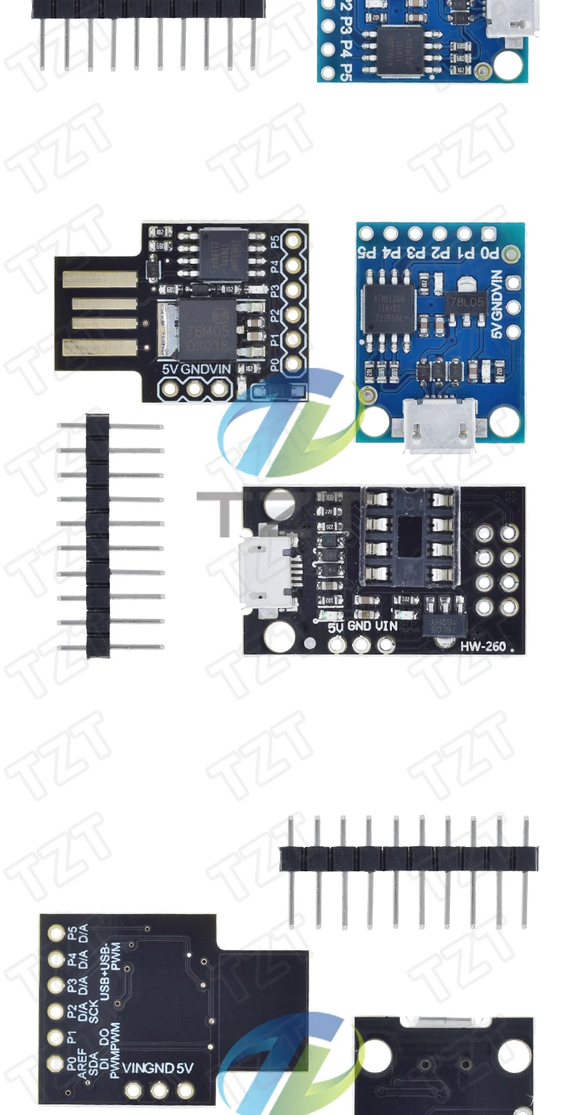 1/3PCS TINY85/ATTINY85 Digispark Kickstarter Micro Development Board ATTINY85 Modul für Arduino IIC I2C USB Blau Schwarz – Detail 5
