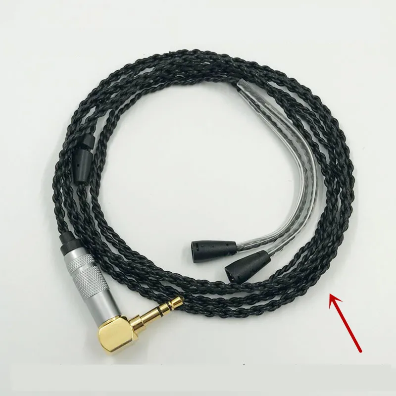 Replacement Audio Cable for Sennheiser IE8 IE80 IE8i Headphones Upgrade Cable Silver Plated Cord Wire Black 23 AugT0