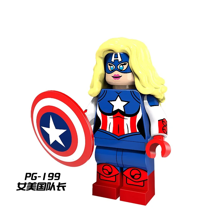 Светло-голубой 20 шт. KT1031 Капитан Америка Marvel Супер Герои агент Гидры Мстители эндшпиль строительные блоки Модель Кирпичи Детские игрушки - Цвет: Светло-голубой