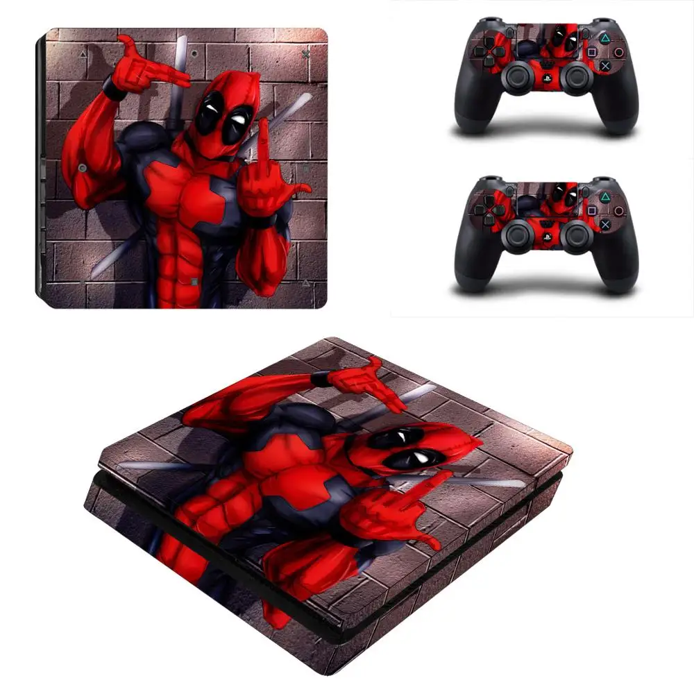 YSP4S-1983 Deadpool PS4 тонкая кожа Наклейка виниловая обложка для Playstation 4 DuslShock 4 консоль и контроллер PS4 Slim Skins наклейка s - Цвет: YSP4S-1983