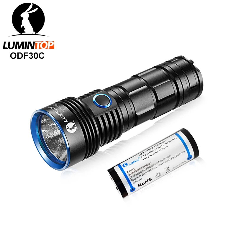 

Lumintop ODF30C Micro USB flashlight XHP 70.2 LED 3500 Lumens Compact and extremely compact size 26650 battery flashlight
