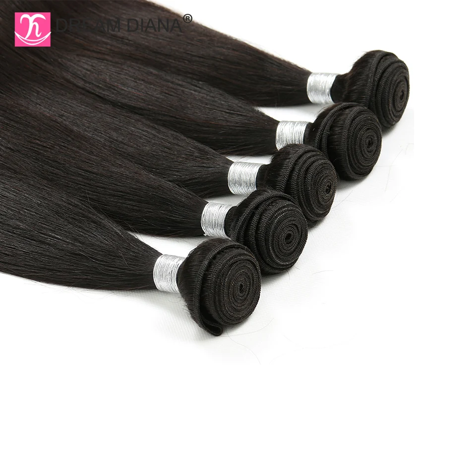 DreamDiana, бразильские прямые вплетаемые волосы, 4 пряди, "-30", натуральный цвет, волосы remy, пряди, человеческие волосы для наращивания, низкое соотношение