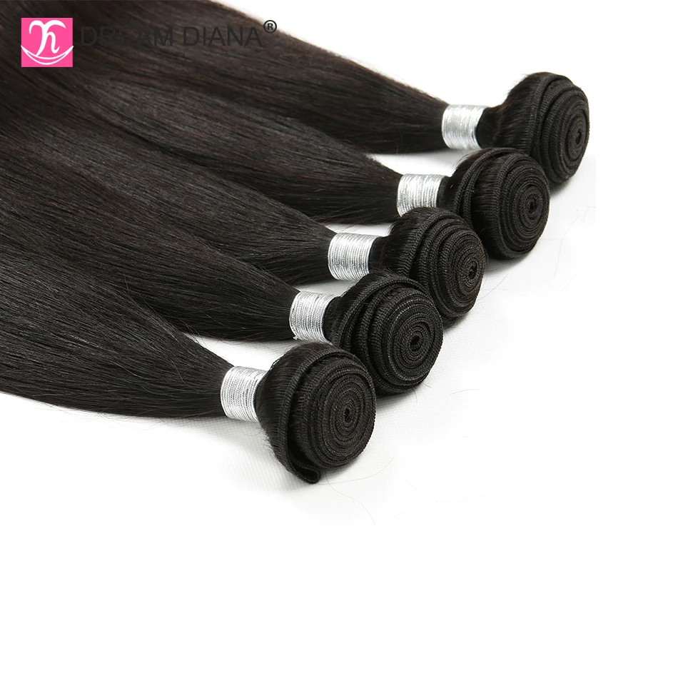 DreamDiana бразильские прямые волосы 4 пряди 8 30 дюймов натуральные Remy 100% человеческие
