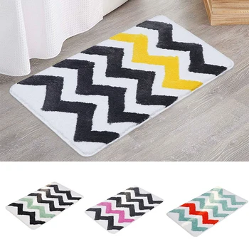 

Wavy Bathroom Mats Microfiber Bathing Carpets Toilet Absorbent Floor Mat Anti-slip Kid's Bedroom Rugs Simple Foot Pad Home Decor