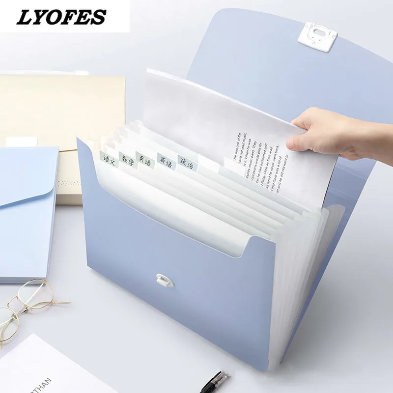 Carpeta de archivos de mano de 13 rejillas, bolsa organizadora multifunción, soporte de almacenamiento, carpeta de papel A4 para documentos de oficina