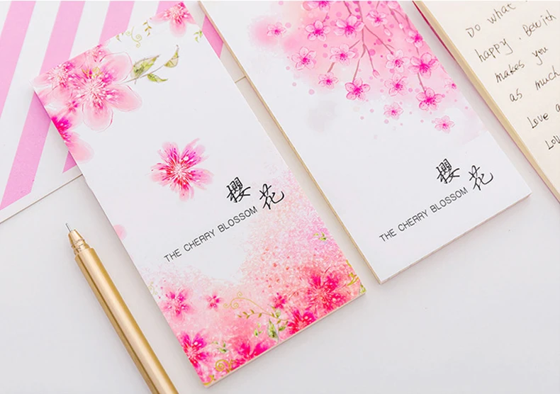Корейский Сакура вишня блокноты липкие заметки милые Kawai проверить Flashcard Memopad исследование Bts аксессуар блок линия список сделать