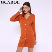 GCAROL осенне-зимний женский кардиган с v-образным вырезом однобортный длинный Повседневный вязаный свитер уличная теплая одежда больших размеров 3XL 6 цветов