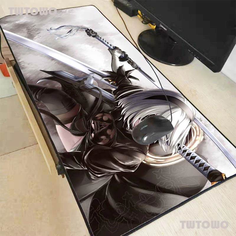 

Nier Automata Anime Mouse Pad Anti-slip with Locking Edge Mousepad Natural Rubber Mause Keyboard Desk Mat Game Office