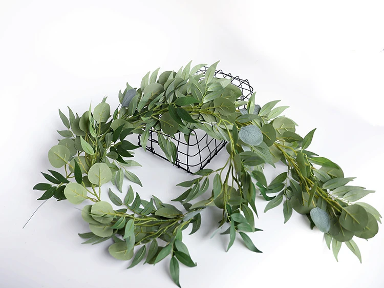 JAROWN Artificial Eucalyptus Vine Home Decoration Willow Leaf Rattan Plants Wall Hanging DIY Garland Wedding Decor Garden Sztuczne Kwiaty (15)