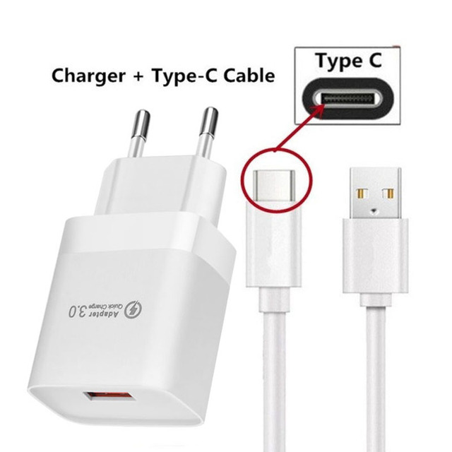QC 3.0 USB Charger Quick Charge Phone Fast Charging Adapter For Realme C21 Samsung Xiaomi 11 Lite Mobile Phone Charger Cable