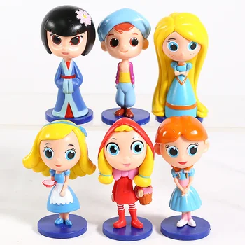 

Cartoon Little Red Riding Hood Mini PVC Figures Toys Princess Dolls Birthday Gift for Children 6pcs/set