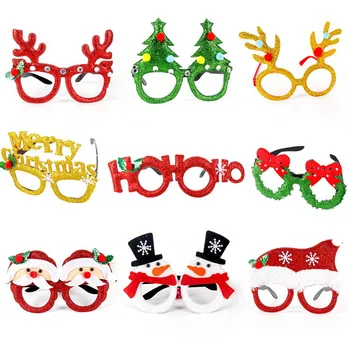 

Christmas Glasses Party Decorations Adult Children's Toys Santa Snowman Antler Glasses Christmas Xmas Decor Holiday Dress Up