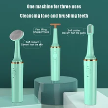 

New 3-in-1 Electric Toothbrush Fully Automatic Sonic Induction Toothbrush DuPont Antibacterial Toothbrush Head Cleansing Beauty