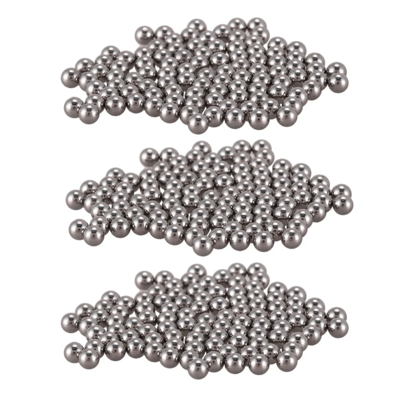 Uptell 3mm Diameter Steel Bearing Balls Silver Tone 300pcs for Bicycle Caster 