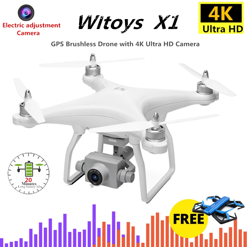 X1 RC GPS Drone 4K Quadcopter с двухосевым стабилизатором и бесщеточным Мотором Wi-Fi для селфи