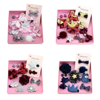 

Baby girl Princess Hair Clips Girls Crown Hair Accessories Childrens Tiaras Hairpins Hair Ornament Bows Hair Clips 10pcs/set