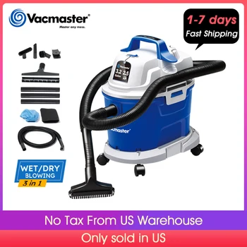 

Vacmaster Wet Dry Vacuum 3.2 Gallon 2.5 Peak HP Wall Mounted Shop Vacuum Cleaner with Extension Wands Tool Storage Wall Bracket