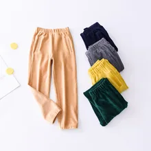 Новые стильные осенние брюки для мальчиков вельветовые брюки для больших мальчиков повседневные Однотонные эластичные брюки в Корейском стиле для мальчиков