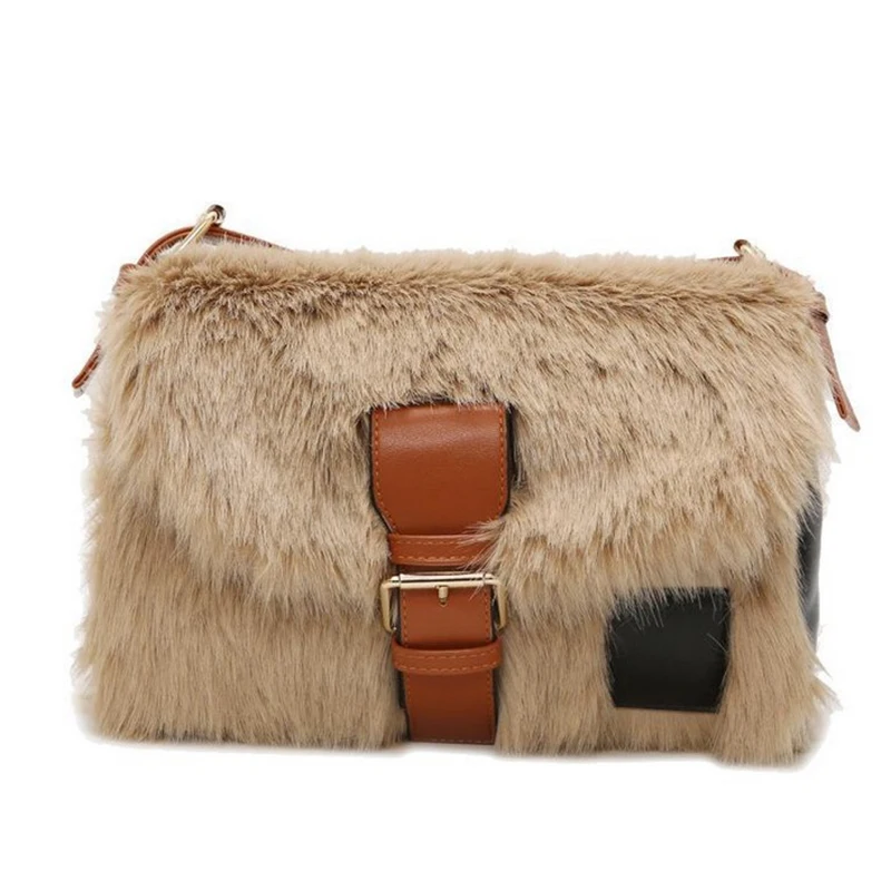 Winter Fashion New Sweet Girl Square bag High quality Soft Plush Women's Designer Handbag Casual Shoulder Messenger bag