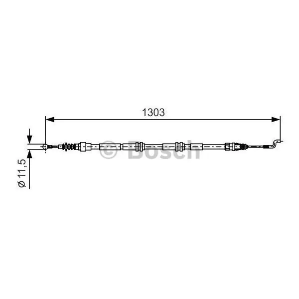 Трос ручника L 1005/1303 disk\ VW Transporter/Multivan 2.0/3.2/1