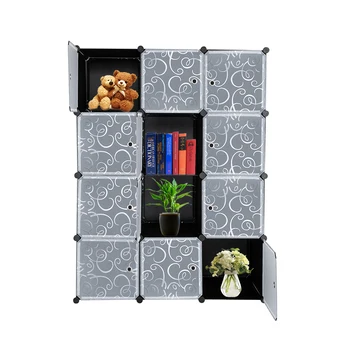 

Cube Storage 12-Cube Closet Organizer Storage Shelves Cubes Organizer DIY Closet Cabinet with Doors US Stock