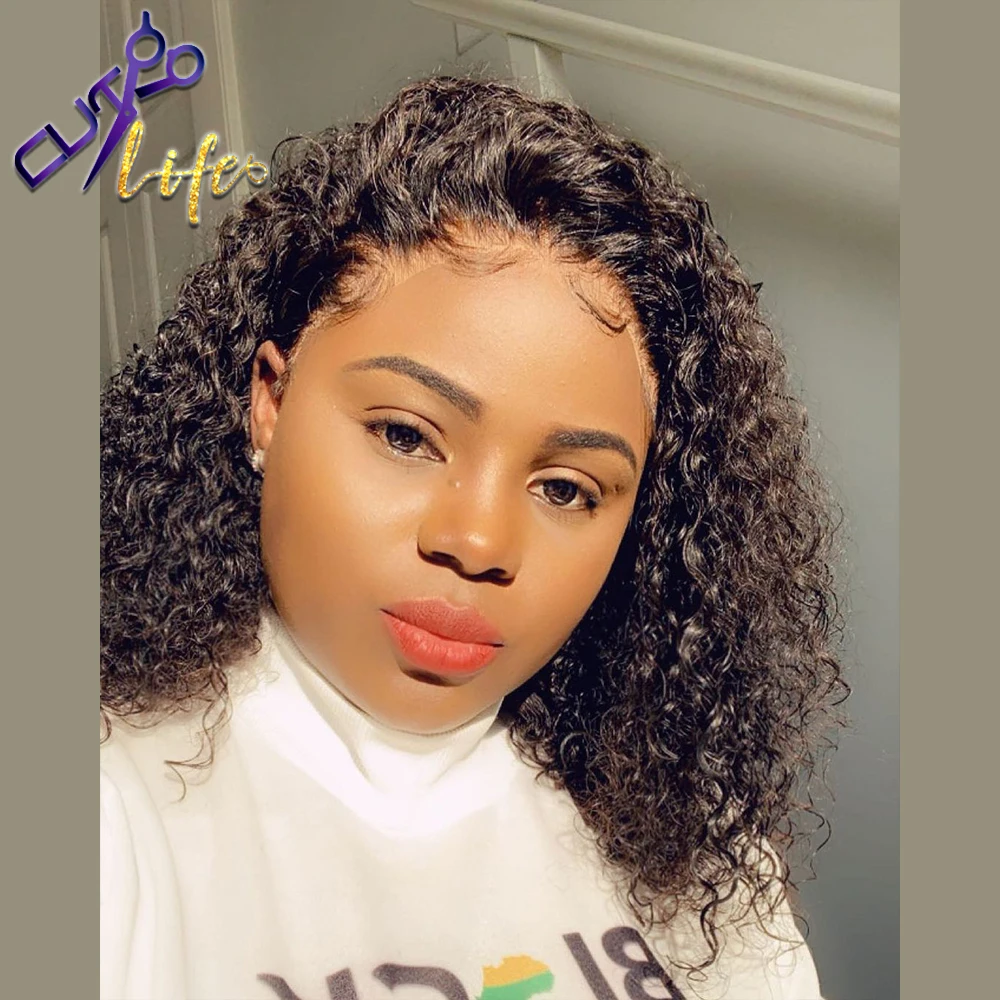Curly Bob Wig Ombre Lace Frontal Human Hair Wigs Remy Water Wave Ginger Color Wig With Baby Hair PrePlucked For Black Women