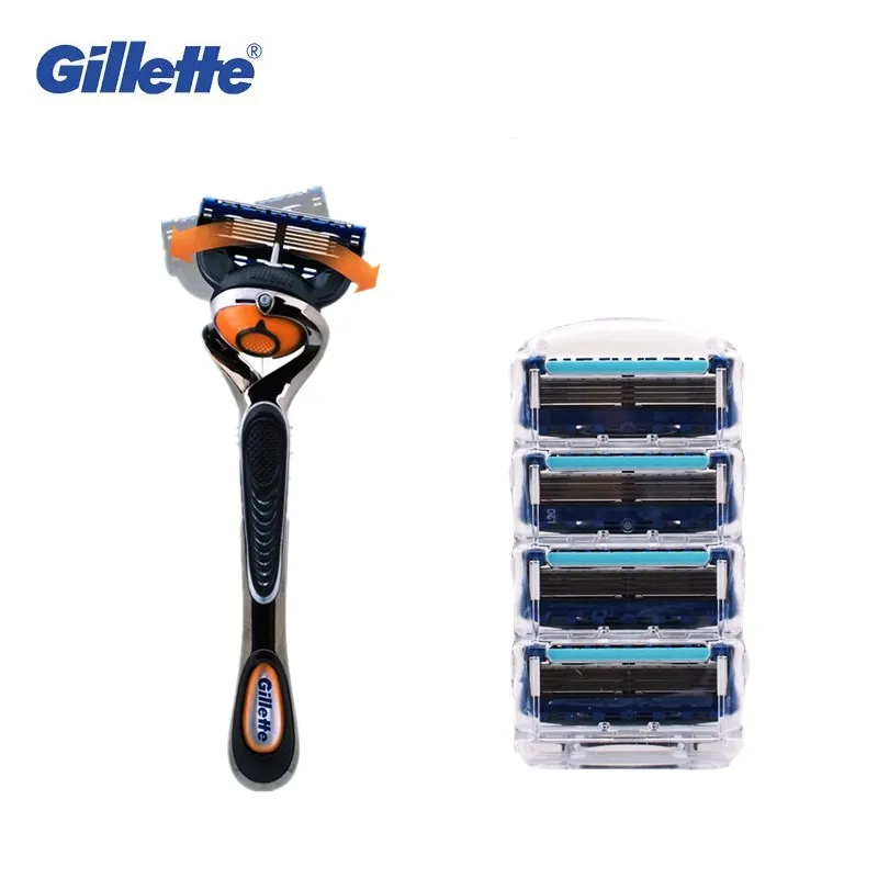 Removable Razor Blades for Men Gillette Fusion ProGlide Shaving Replaceable Cassettes Fusion Cartridge 1pcs Holder 4pcs 1