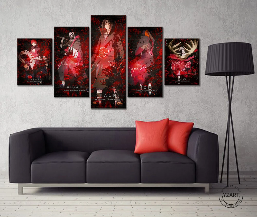 Kaufen Akatsuki NARUTO Anime Poster Wand Dekor Gemälde Uchiha Itachi Animation Art Spiel Poster Leinwand Gemälde Schlafzimmer Wand Kunst