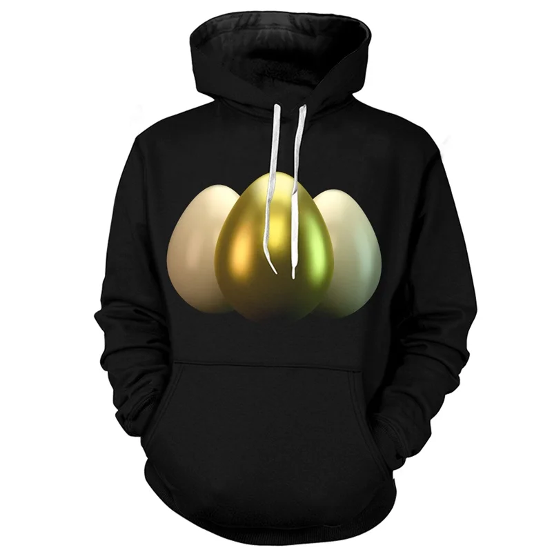 

3D Golden Eggs Men Hoodies Casual Custom Hooded Sweatshirts Polyester Streetwear Hoodies Mens Long Sleeve Sweatshirts Male Top