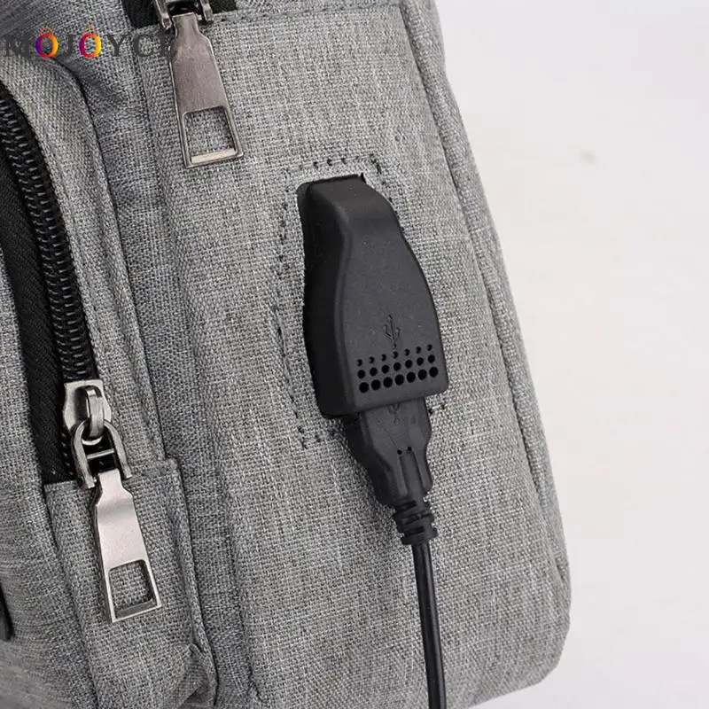 Однотонные сумки через плечо с зарядкой через usb, повседневные мужские дорожные нагрудные сумки из ткани Оксфорд с чашкой