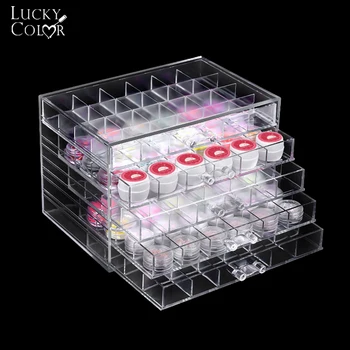 

120 Grids Desktop Acrylic Cosmetics Nail Polish Display Holder Plastic Box Container Case Lipstick Brushe Storage Box Nail Tool
