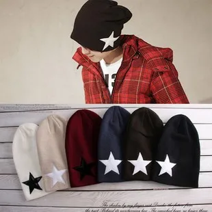 

Men And Women-Five-Star Knitted Wool Cap jie wu mao Hip Hop Set of Head Cap Couples Hat