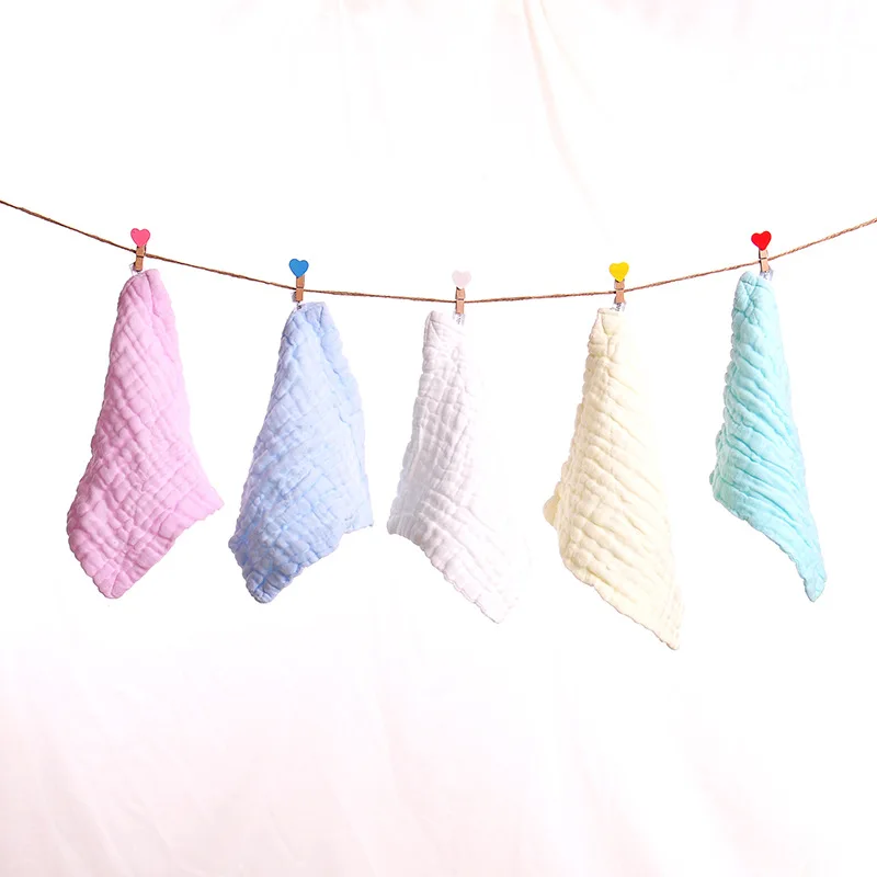 Random pattern 5 шт./партия, детские нагрудники бандана, детское полотенце для кормления, хлопковое муслиновое полотенце для новорожденных, носовые платки, шесть слоев, набор полотенец для вытирания слюны - Цвет: Random pattern