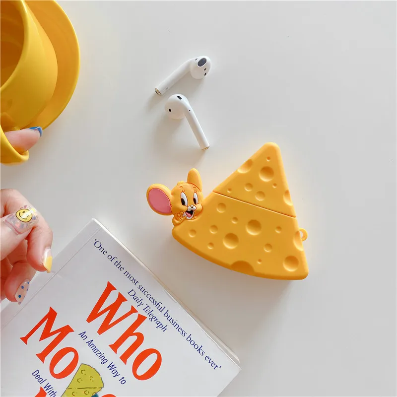3D милый мультфильм Том Кот и Джерри мышь прекрасный силиконовый защитный наушник аксессуары чехол s для Apple Airpods 1/2 чехол