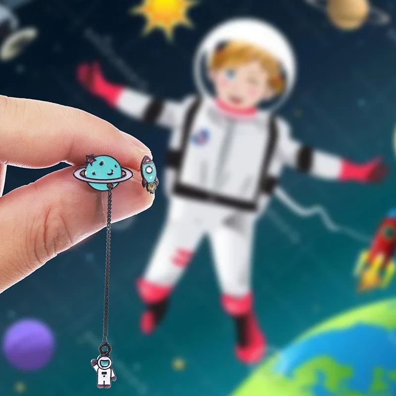 Серьги в виде космоса из мультфильма Планеты НЛО простые женские серьги с