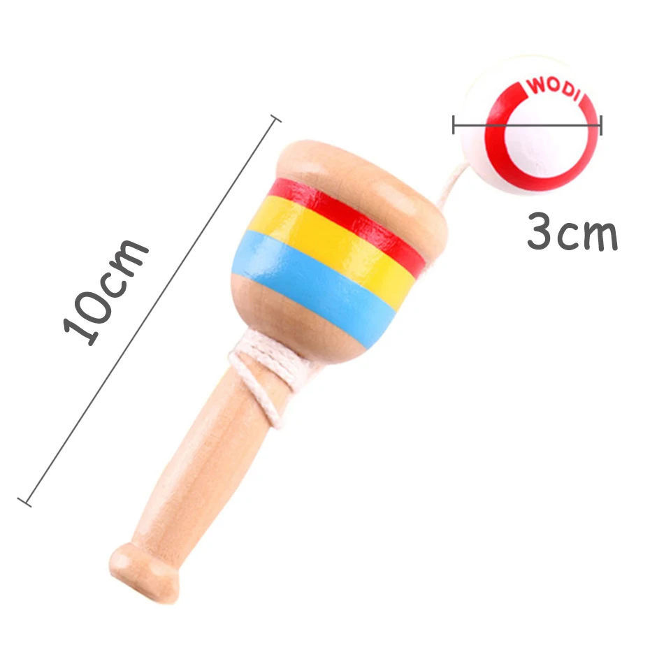 low cost  1pc Kendama Kid Toys Wooden Montessori Toy Kendama Ball Skillful Juggling Game Sword Cup Educationa