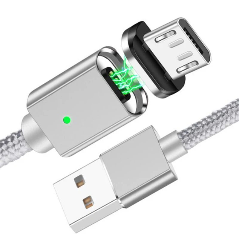 Silve Магнитный usb-кабель для iPhone samsung S10 type C, Магнитный зарядный кабель Micro USB для зарядки и передачи данных, кабели для мобильных телефонов - Тип штекера: Silve