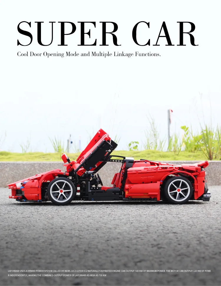 

Moc10559 Poison 1: 8-Sports Car 2.4G Twelve Channel Remote Control with Cool Lights DIY Assembled Building Blocks