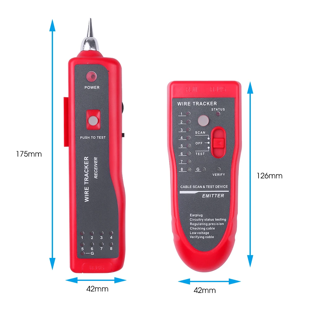 Hot Sale RJ11 RJ45 Cat5 Cat6 Telephone Wire Tracker Tracer Toner Ethernet LAN Network Cable Tester Detector Line Finder