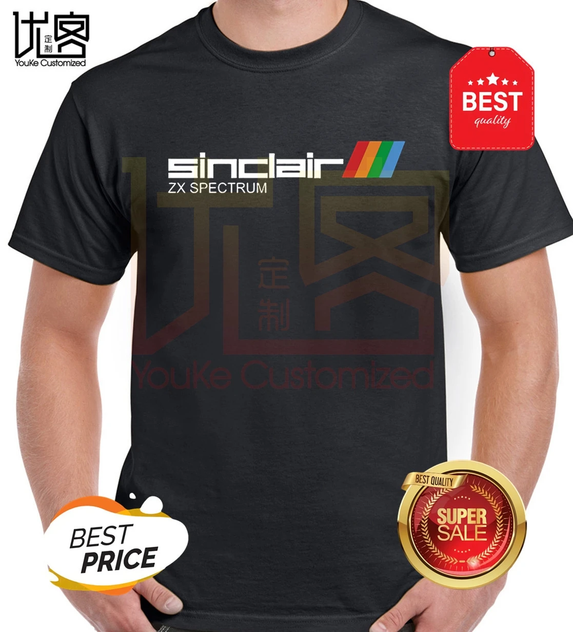 Personality Inspired By Sinclair Zx logo T-Shirt Men's women's Summer 100% Cotton Team Tees Male Top Popular Normal Tee Shirts |