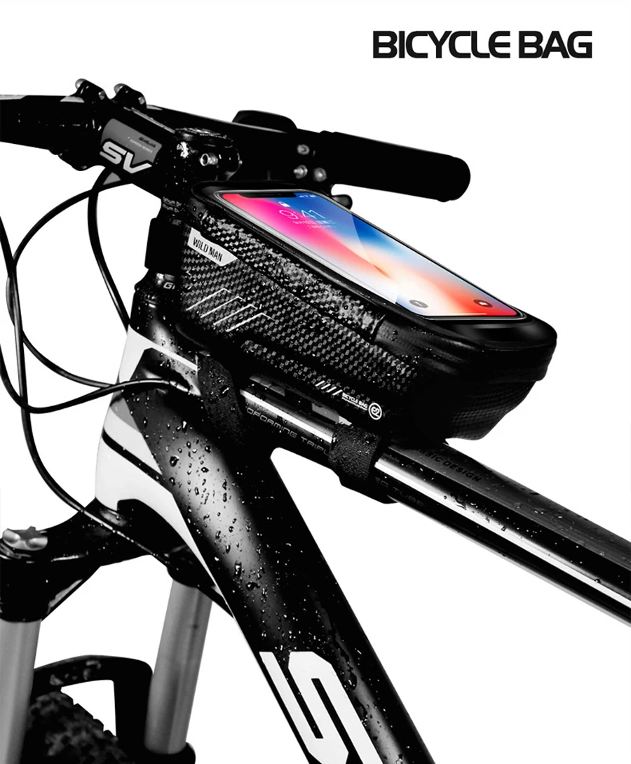 NEWBOLER 6.5in сумка для велосипеда Чехол для мобильного телефона для велосипеда водонепроницаемый рулевой передний Топ труба велоинструменты сумки велосипедные аксессуары