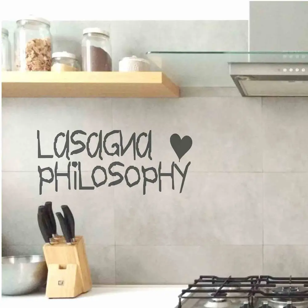LASAGNA философия Термоаппликации для кухни на стену виниловая наклейка надпись