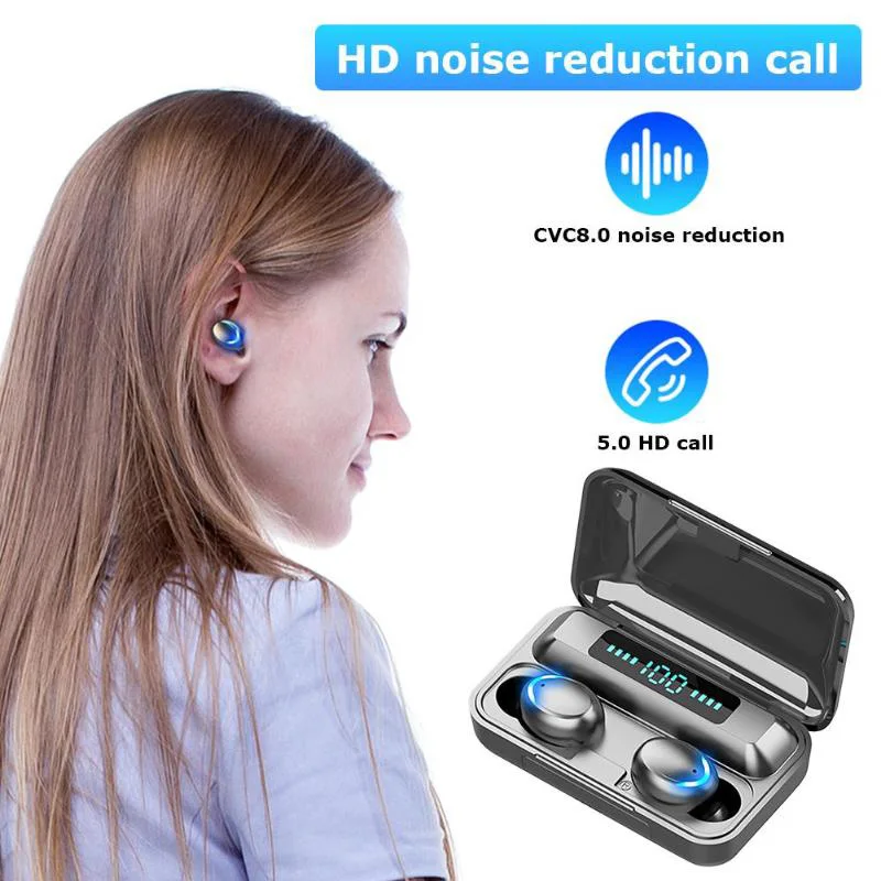 YUFENG F9-5C Waterproof 9D Stereo Sports Earbuds TWS Bluetooth 5.0 Earphones Wireless Earphone Headsets With Mic Charging Case