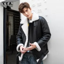 Роскошная мужская мотоциклетная короткая куртка из натуральной кожи, зимняя Толстая теплая шерстяная Верхняя одежда размера плюс 5XL, модное Свободное пальто из овчины