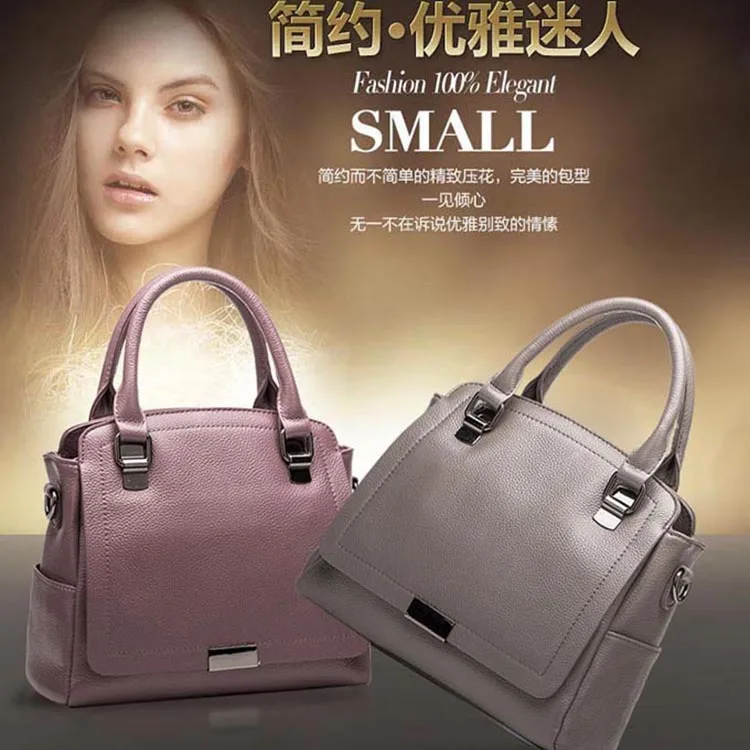 

2019 Europe And America New Style Women's Genuine Leather Handbag Versatile Cowhide Shoulder Women's Fashion Handbag Guangzhou