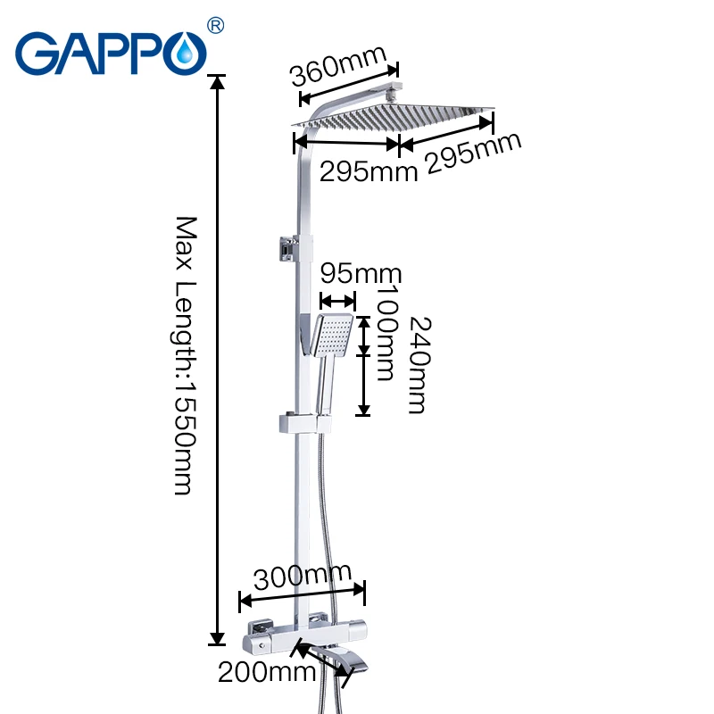 Латунная термостатическая Душевая система GAPPO дождевые смесители для горячей и