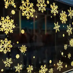 TWISTER. CK рождественские самоклеющиеся съемные Золотые сверкающие настенные стикеры s Для Оконной витрины домашний декор настенные Стикеры
